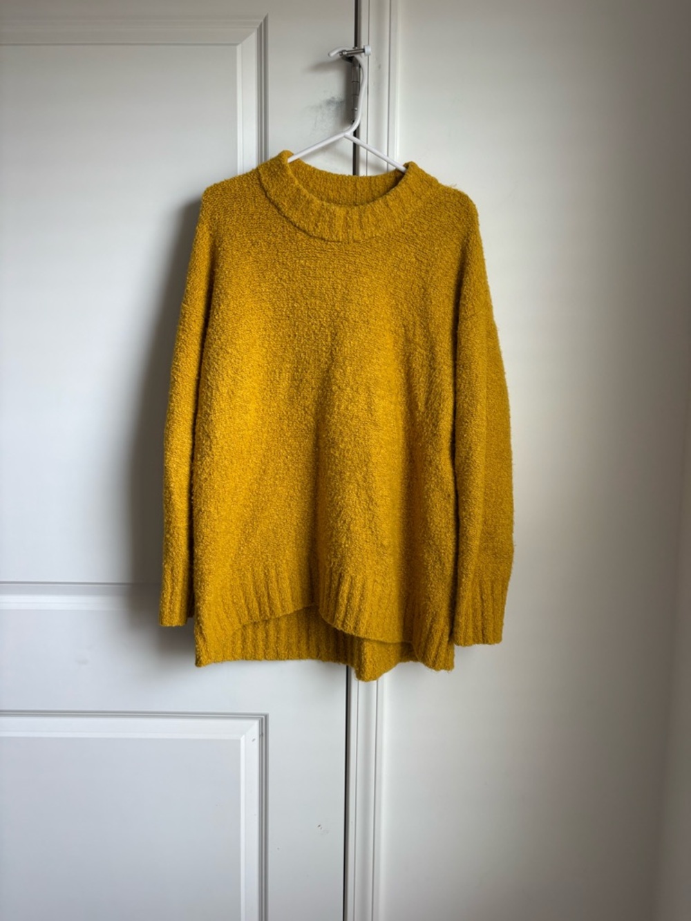 Old Navy Mustard Yellow Textured Crewneck Sweater